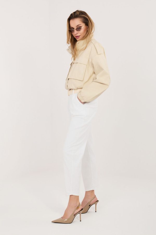 Beige Corduroy Trousers in Pants, Trousers, Shorts with Cotton and Spandex