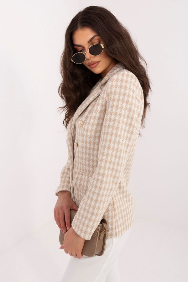 Beige Jacket in Jackets, Vests For Women with Polyester