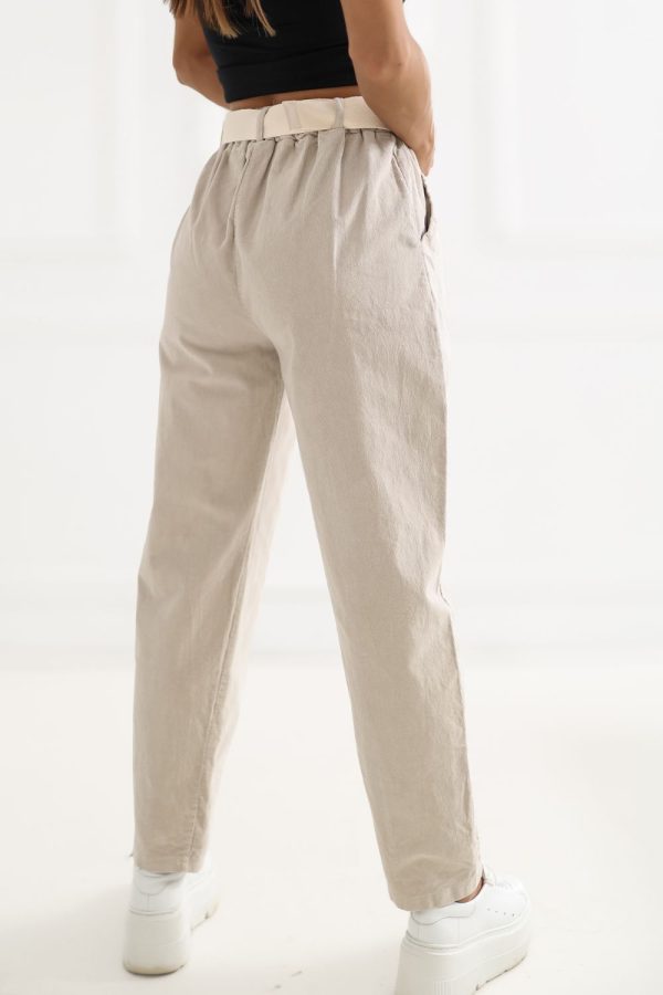 Beige Corduroy Trousers in Pants, Trousers, Shorts with Cotton and Spandex