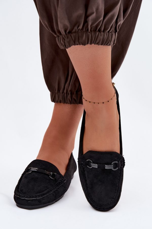 Black Mocassin in Moccasins, Loafers with Fabric, Footbed and Upper Height
