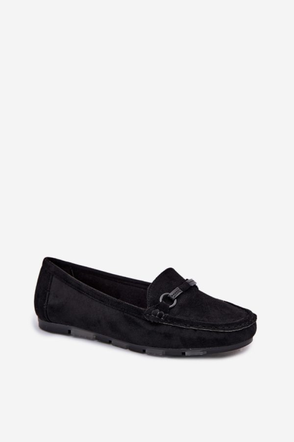 Black Mocassin in Moccasins, Loafers with Fabric, Footbed and Upper Height