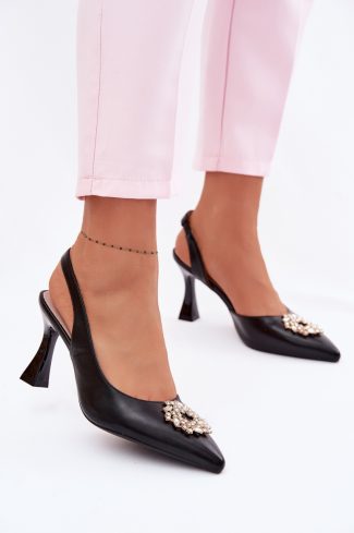 black Heel sandals model 226501 Step in style