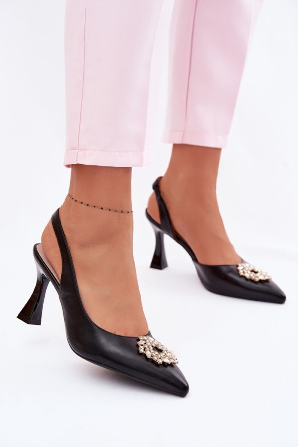 black Heel sandals model 226501 Step in style