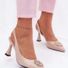 1120837.jpg Beige Heel Sandals in Sandals & Flip-Flops For Women with Fabric, Footbed and Heel Height