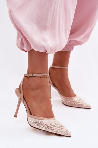 1120860.jpg Beige Heel Sandals in Sandals & Flip-Flops For Women with Fabric, Footbed and Heel Height