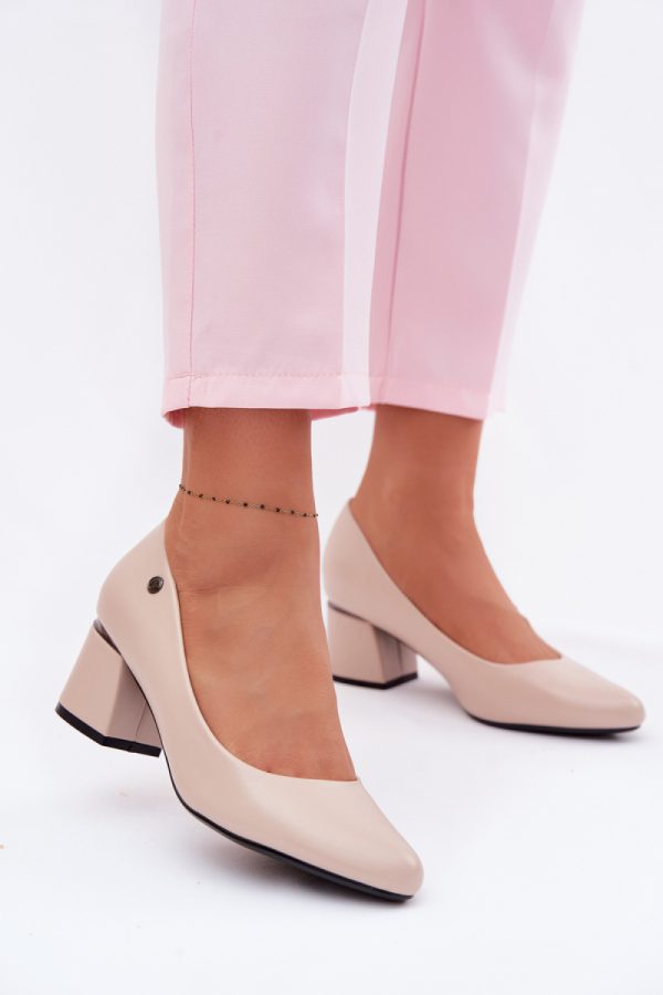 beige Block heel pumps model 226543 Step in style