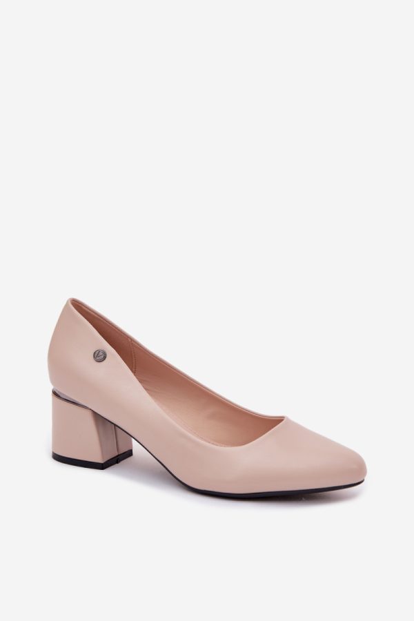 beige Block heel pumps model 226543 Step in style