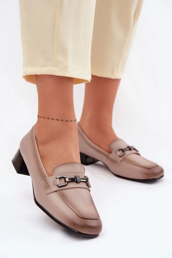 Beige Heeled Low Shoes in Women`s Ankle Boots & Booties with Fabric, Footbed and Heel Height