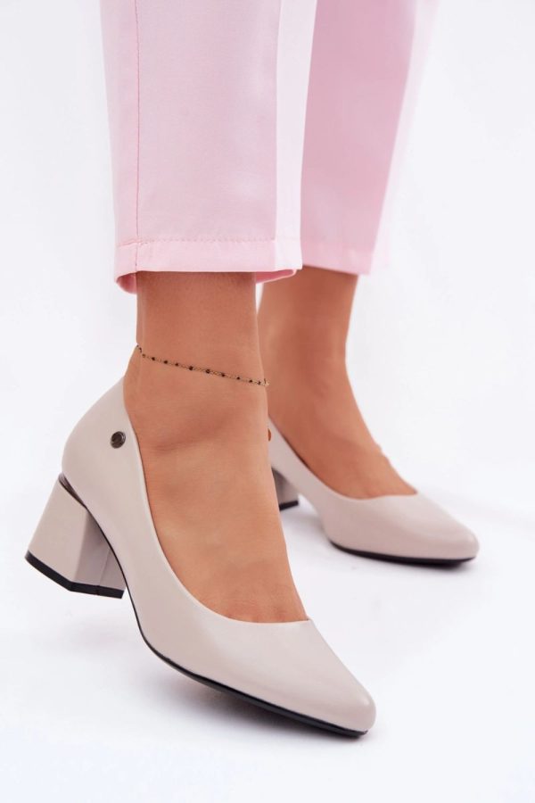 grey Block heel pumps model 226542 Step in style