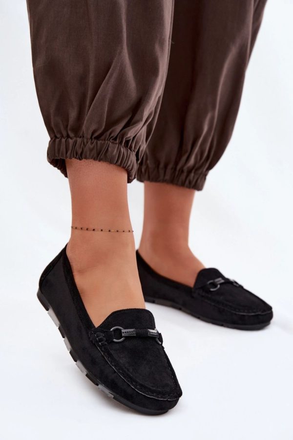 Black Mocassin in Moccasins, Loafers with Fabric, Footbed and Upper Height