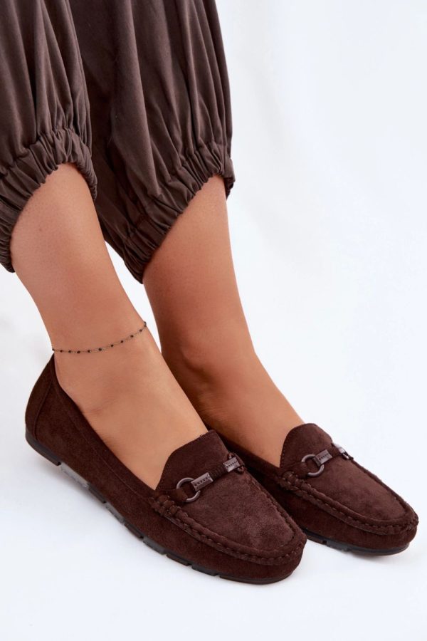 Brown Mocassin in Moccasins, Loafers with Fabric, Footbed and Upper Height