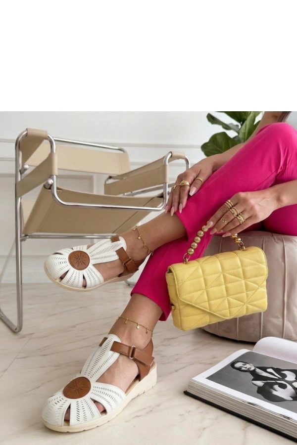 White Sandals...Fabric, Footbed and Heel Height