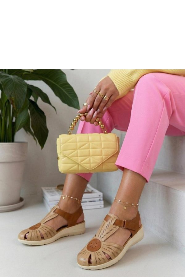 Beige Sandals..Fabric, Footbed and Heel Height