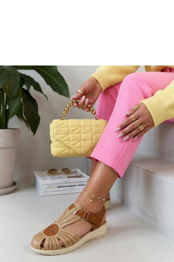 Beige Sandals..Fabric, Footbed and Heel Height