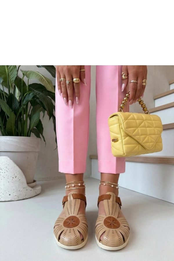 Beige Sandals..Fabric, Footbed and Heel Height
