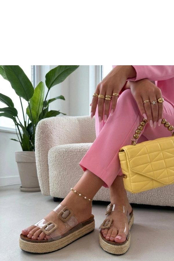 Brown Platform Sandals in Sandals & Flip-Flops For Women with Fabric, Footbed and Platform Height