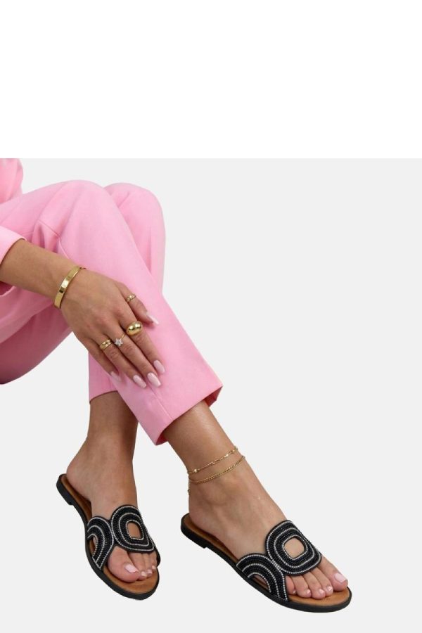 Black Flip-flops in Sandals & Flip-Flops For Women with Fabric and Heel Height