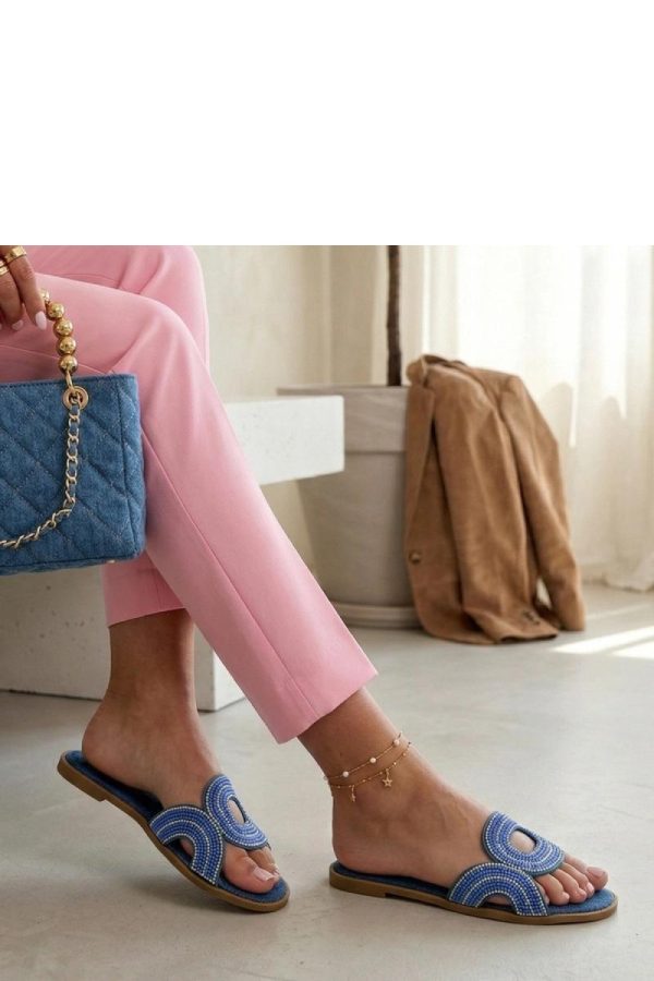 Blue Flip-flops....Fabric and Heel Height