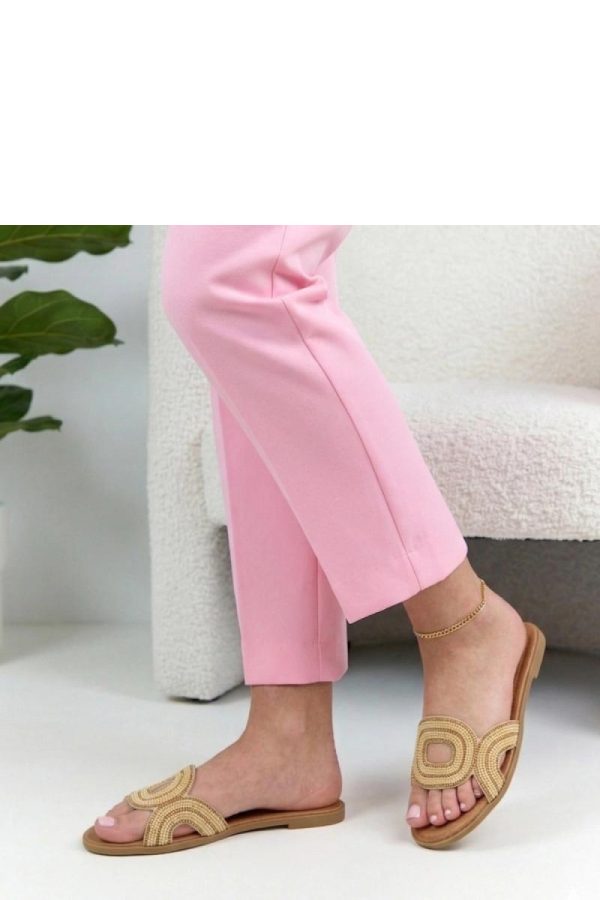 Beige Flip-flops...Fabric and Heel Height