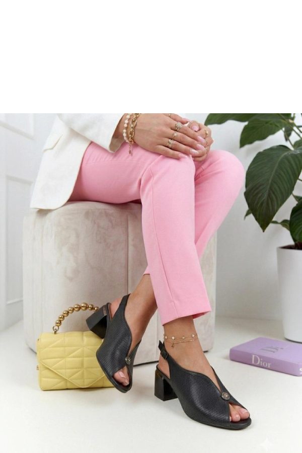 Black Heel Sandals in Sandals & Flip-Flops For Women with Fabric, Footbed and Heel Height