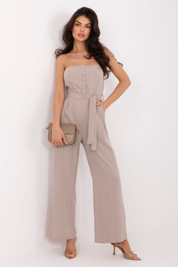 Beige Suit in Playsuits For Women with Spandex and Polyester