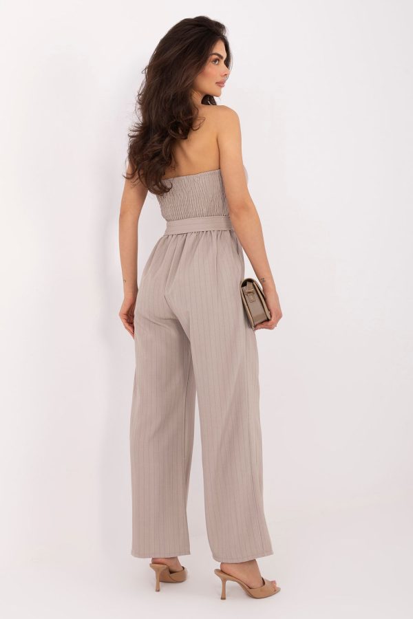 Beige Suit in Playsuits For Women with Spandex and Polyester