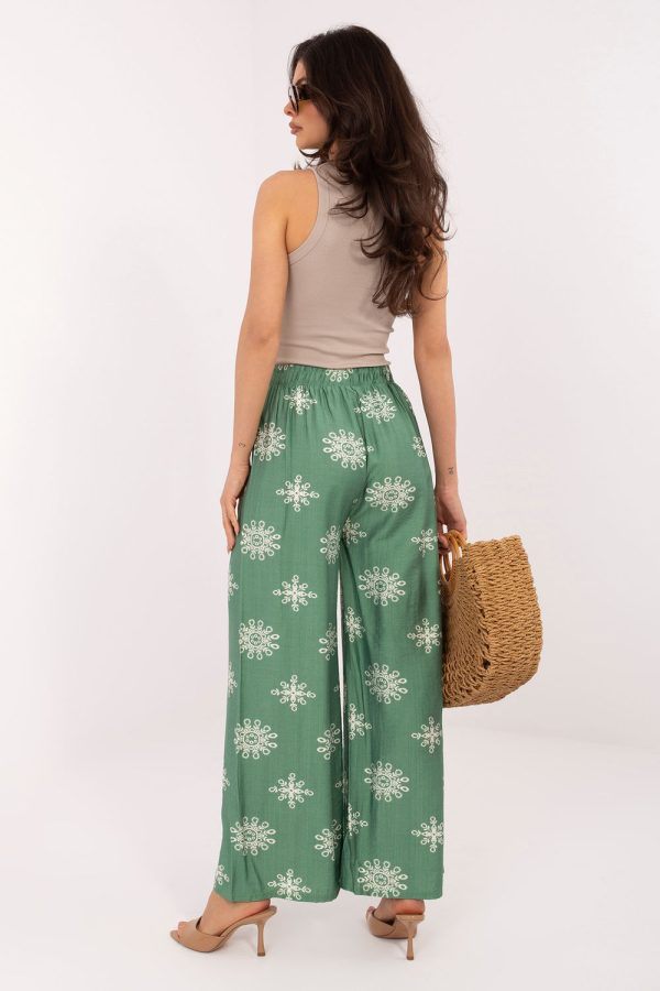 Green Women Trousers..Nylon and Viscose