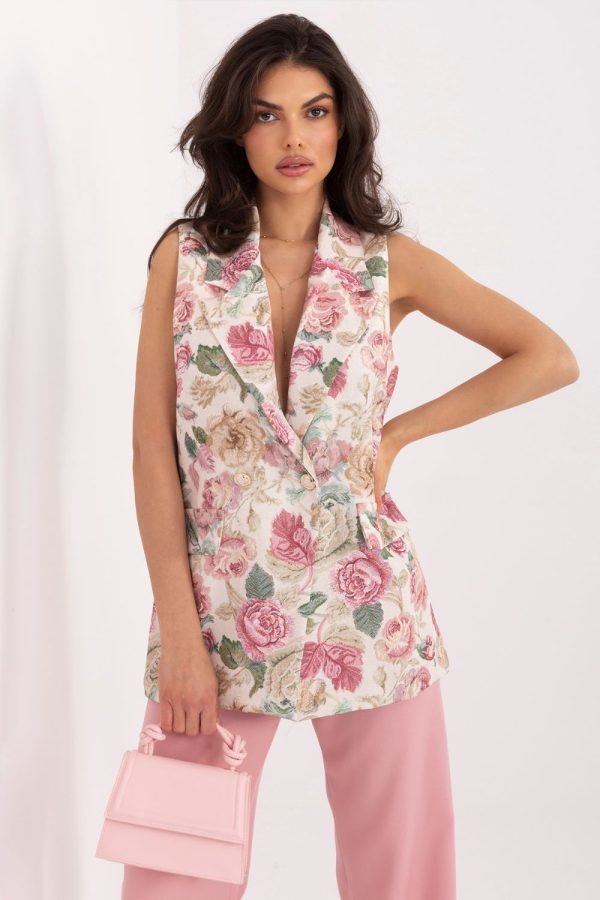 Pink Gilet in Jackets, Vests For Women with Spandex and Polyester
