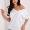 White Blouse in Women`s Blouses, Tunics with Cotton and Spandex