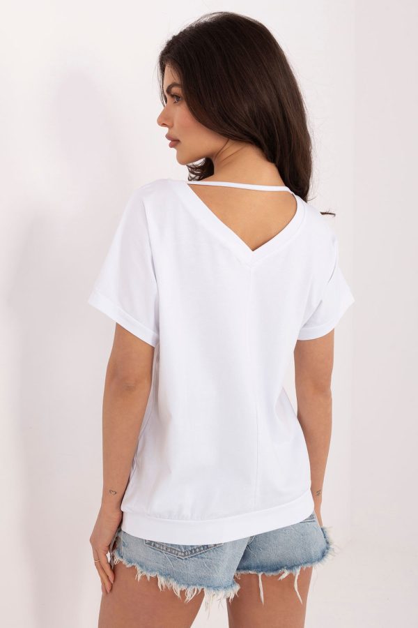 White Blouse in Women`s Blouses, Tunics with Cotton and Spandex