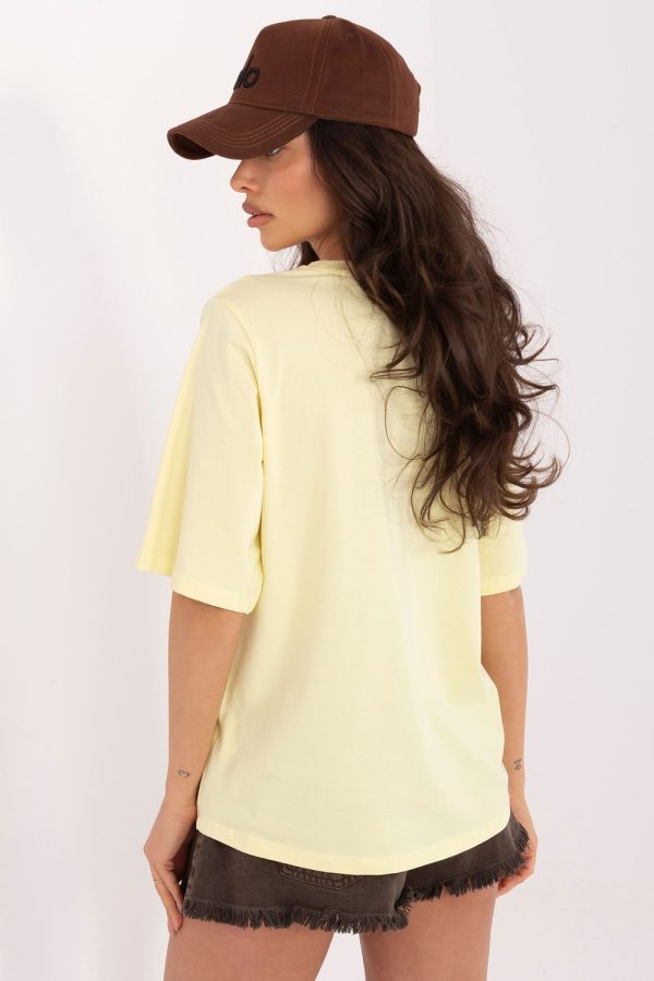 Yellow T-shirt in Women`s Tops, T-shirts, Singlets with Cotton and Spandex