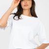 White T-shirt in Women`s Tops, T-shirts, Singlets with Cotton and Spandex