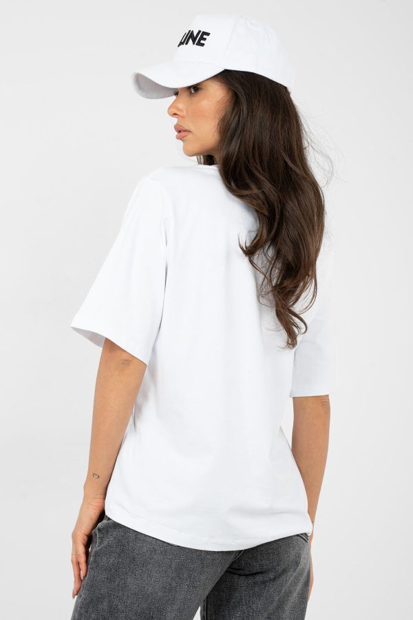 White T-shirt in Women`s Tops, T-shirts, Singlets with Cotton and Spandex