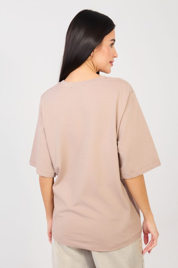 Beige T-shirt in Women`s Tops, T-shirts, Singlets with Cotton and Spandex