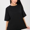 Black T-shirt in Women`s Tops, T-shirts, Singlets with Cotton and Spandex