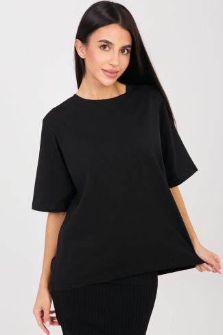 Black T-shirt in Women`s Tops, T-shirts, Singlets with Cotton and Spandex