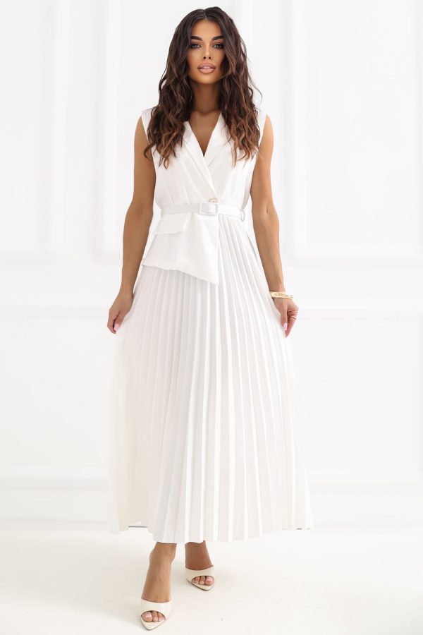 Beige Daydress in Day Dresses with Spandex, Polyester and Viscose