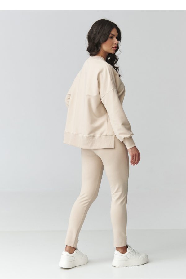 Beige Set in Pants, Trousers, Shorts with Cotton and Spandex