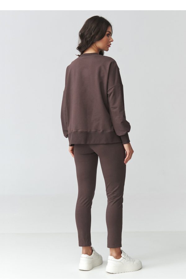 Brown Set in Pants, Trousers, Shorts with Cotton and Spandex