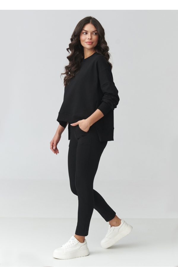 Black Set in Pants, Trousers, Shorts with Cotton and Spandex