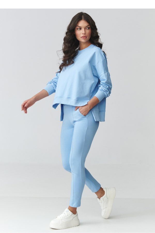 Blue Set in Pants, Trousers, Shorts with Cotton and Spandex
