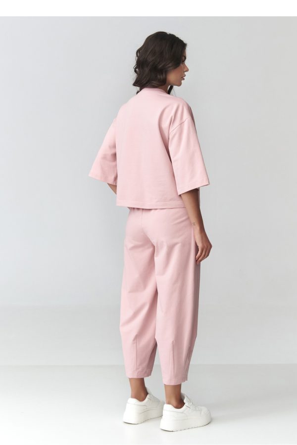 Pink Set in Pants, Trousers, Shorts with Cotton and Spandex