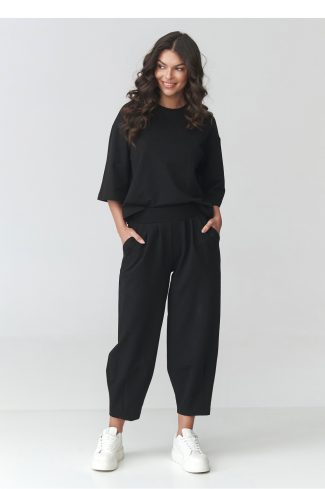 Black Set in Pants, Trousers, Shorts with Cotton and Spandex