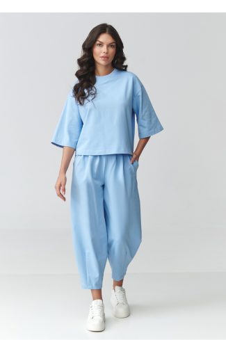 Blue Set in Pants, Trousers, Shorts with Cotton and Spandex