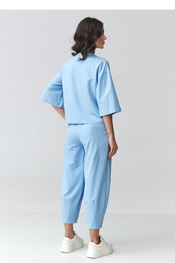 Blue Set in Pants, Trousers, Shorts with Cotton and Spandex