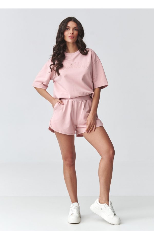 Pink Set in Pants, Trousers, Shorts with Cotton and Spandex