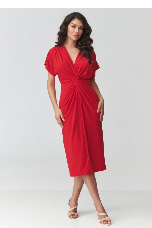Red Daydress in Day Dresses with Spandex and Polyester