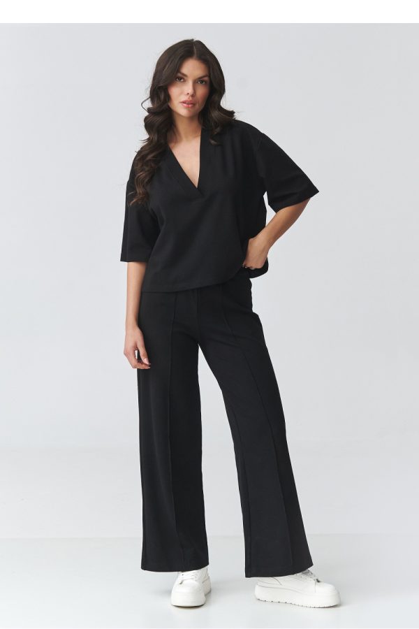 Black Set in Pants, Trousers, Shorts with Cotton and Spandex