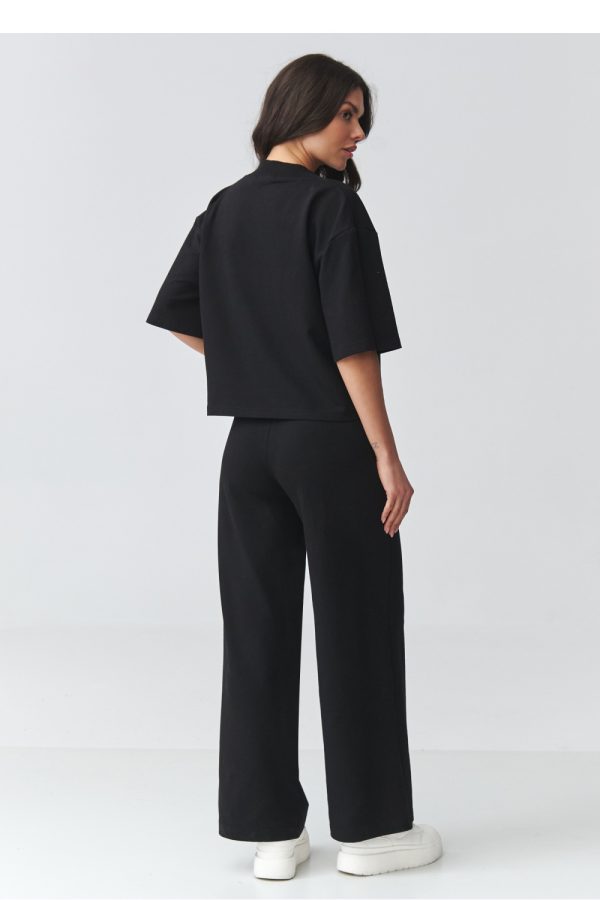 Black Set in Pants, Trousers, Shorts with Cotton and Spandex