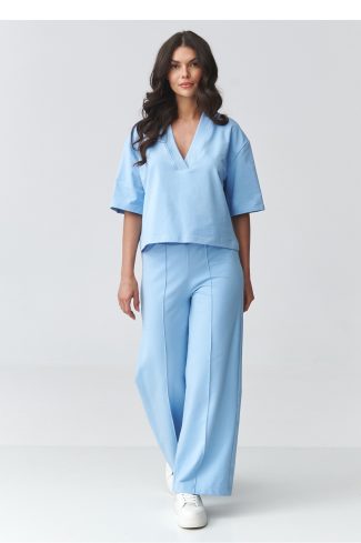Blue Set in Pants, Trousers, Shorts with Cotton and Spandex